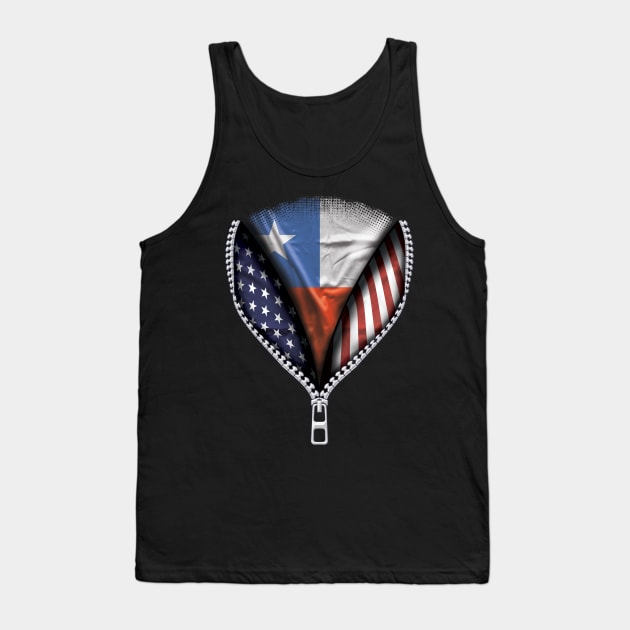 Chilean Flag  Chile Flag American Flag Zip Down - Gift for Chilean From Chile Tank Top by Country Flags